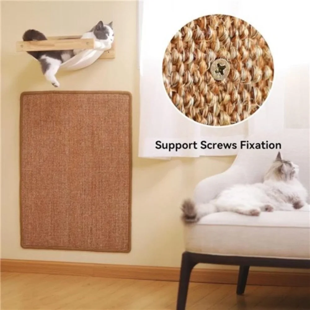 Cat Scratcher Mat, 23.6 X 15.7 Inch Natural Sisal Cat Scratch Mats, Horizontal
